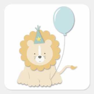 Kleine lionkrab & ballon {Blauw} | Stickers