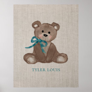 Kleine Louie Teddybeer Persoonlijke Posterprint Poster