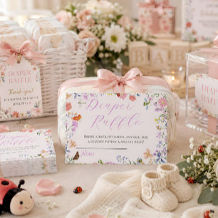 Kleine Love Bug Baby Shower Luiers Raffle Informatiekaartje