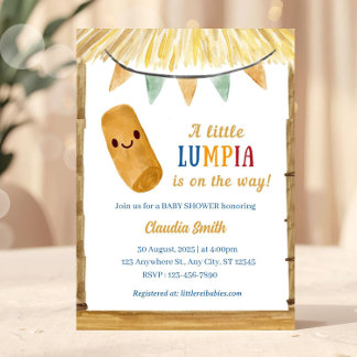 Kleine Lumpia Op Weg Filipijnse Baby Shower Kaart