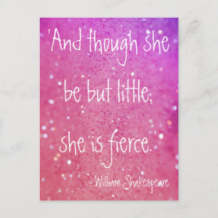 Kleine maar felle Shakespeare Quote Roze Briefkaar Briefkaart
