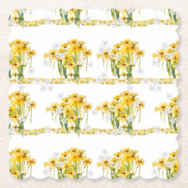 Kleine madeliefjes! Gerafelde rand Kartonnen Onderzetters