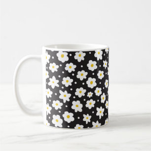Kleine madeliefjes, , naadloze achtergrond. koffiemok