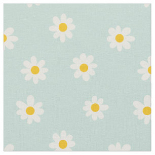 Kleine Madeliefjes / zachte turquoise Stof