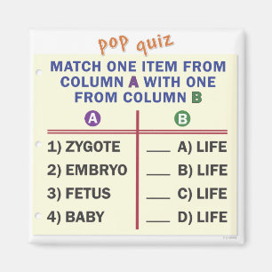 Kleine magneet met een quiz.