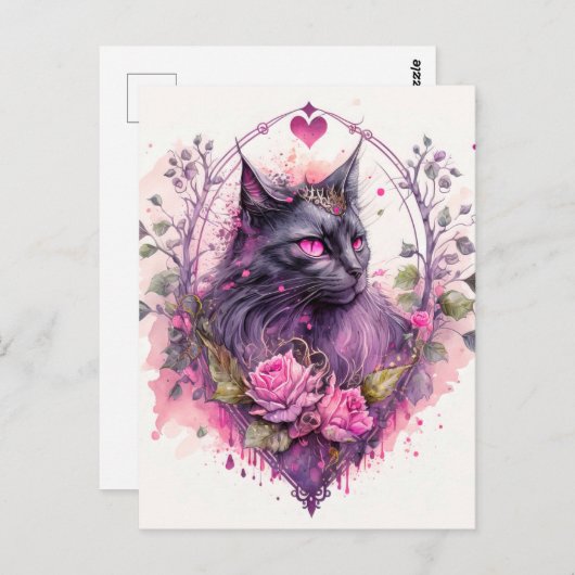 Kleine Majestic Kitty Kat Heks | Halloween Briefkaart (Voorkant / Achterkant)