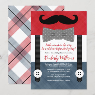 kleine man baby douche - uitnodiging tot rode mari