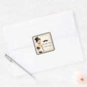 Kleine Man Baby Jongensdouche Vierkante Sticker (Envelop)