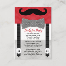 kleine man baby shower jongen rood grijs boekverzo