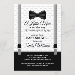 Kleine Man Baby shower nodigt Bow Stropdas Shower  Kaart