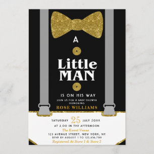 Kleine man baby shower uitnodiging
