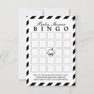 Kleine Man Black Stripes Baby shower Bingo Kaarten