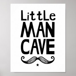Kleine Man Cave Nursery Poster met Mustache