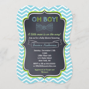 Kleine Man Chalkboard Baby Shower-uitvindingen Kaart