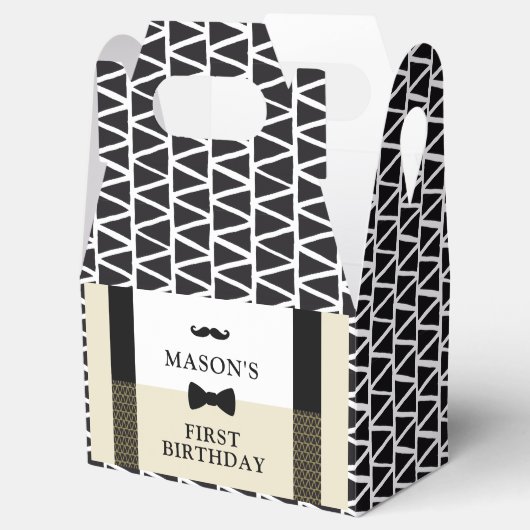 Kleine man gunsten doos, jongens eerste verjaardag bedankdoosjes (Geopend)