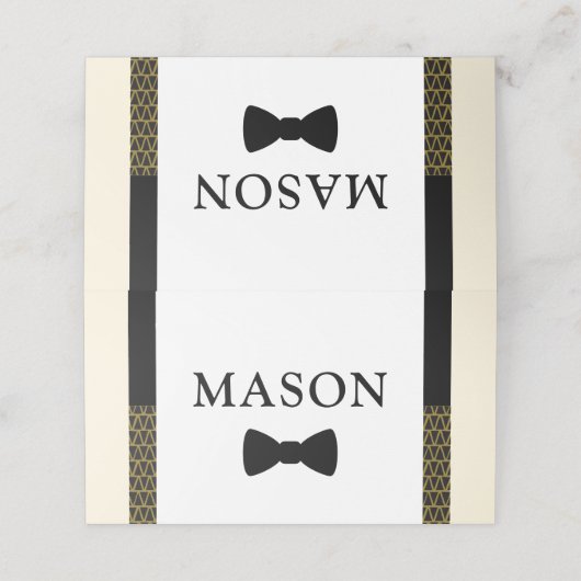 Kleine Man huiskaart, stropdas (Buitenkant ongevouwen)