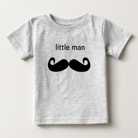 Kleine Man Mustache Baby Sleeper Shirt (Voorkant)