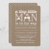 Kleine Man Mustache Bow Stropdas Rustic Boy Baby s Kaart (Voorkant / Achterkant)
