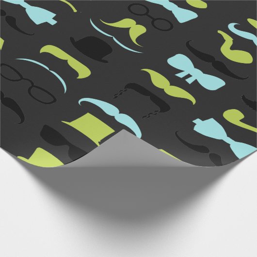 Kleine Man Mustache Partij Cadeaupapier (Hoek)