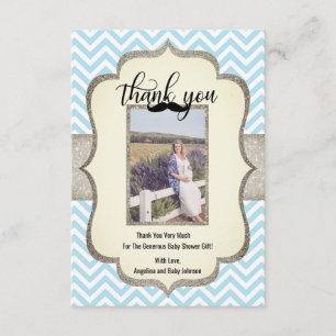 Kleine Man   Mustache Theme THANK JOU Baby shower Bedankkaart