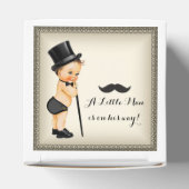 Kleine Man snor Baby Jongensdouche Bedankdoosjes (Bovenkant)