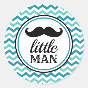 Kleine Man snor Baby shower Stickers - LM