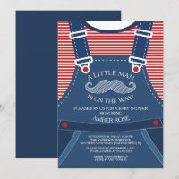 Kleine Man snor Baby shower uitnodiging