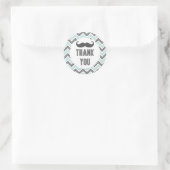 Kleine Man snor Chevron dank u Sticker (Tas)