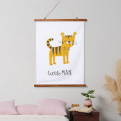 Kleine Man | Stropdas van de tijgerboot Hangend Wandkleed (Slaapkamer)
