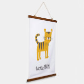 Kleine Man | Stropdas van de tijgerboot Hangend Wandkleed (Gebogen)