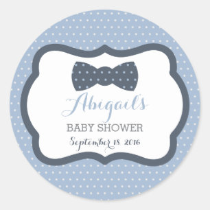 Kleine Mannen Baby showers Sticker, marineblauw, g Ronde Sticker