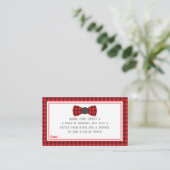 Kleine Mannen luier loterij ticket, Buffalo plaid Informatiekaartje (Staand voorkant)