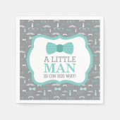 Kleine Mannen servet, turquoise en grijs Servetten (Voorkant)