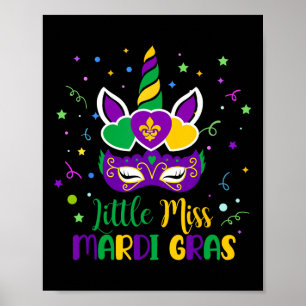 Kleine Mardi Gras-carnavals Eenhoorn Voor Peuter Poster