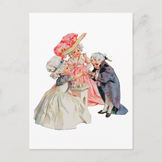 Kleine Martha Washington's Tea Party Briefkaart (Voorkant)