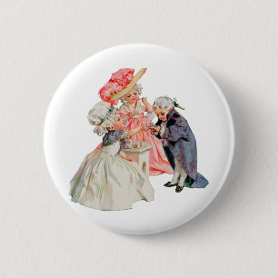 Kleine Martha Washington's Tea Party Ronde Button 5,7 Cm