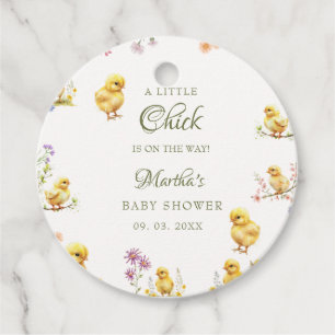 Kleine meid is op weg naar boerderij baby shower bedankjes labels