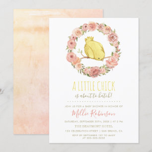 Kleine meid staat op het punt om bloemenBaby showe Kaart