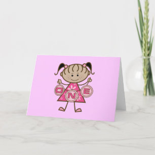 Kleine Meisje 1e Verjaardag T-shirts en geschenken Kaart