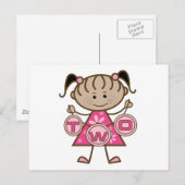 Kleine Meisje 2e Verjaardag T-shirts en geschenken Briefkaart (Voorkant / Achterkant)