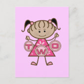 Kleine Meisje 2e Verjaardag T-shirts en geschenken Briefkaart (Voorkant)