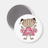 Kleine Meisje 2e Verjaardag T-shirts en geschenken Magneet (Voorkant / Achterkant)