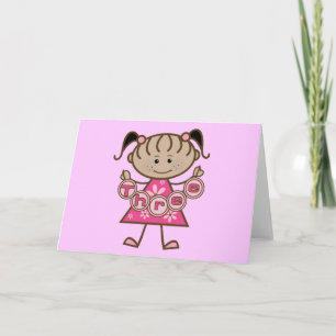 Kleine Meisje 3e Verjaardag Tshirts en Gifts Kaart