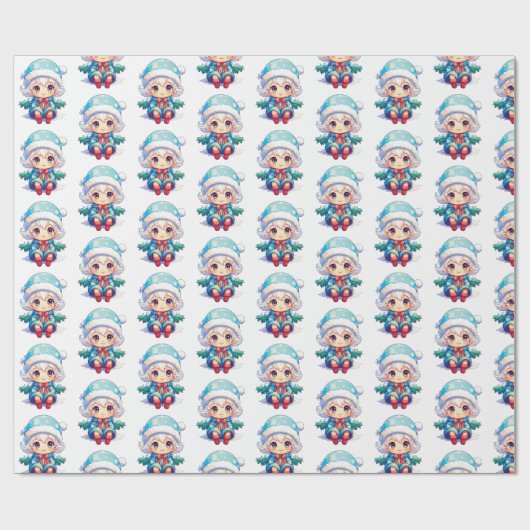 Kleine Meisje Elf Xmas Magic Cadeaupapier (Vlak)