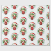 Kleine Meisje Elf Xmas Magic Cadeaupapier (Vlak)