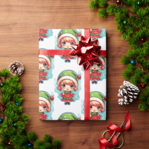 Kleine Meisje Elf Xmas Magic Cadeaupapier