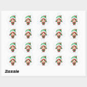 Kleine Meisje Elf Xmas Magic Ronde Sticker (Vel)