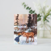 Kleine Meisje en Moose Briefkaart (Staand voorkant)