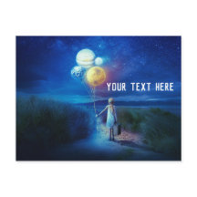 Kleine Meisje Holding Planet Ballons