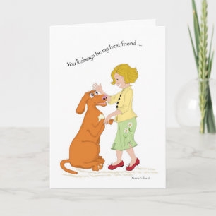 Kleine Meisje met Puppy Beste Vriend Kaart